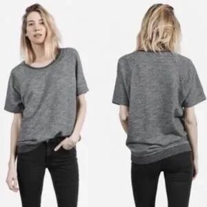 Everlane Short Sleeve Vintage Terry Pullover Sweatshirt Size Medium in Gray